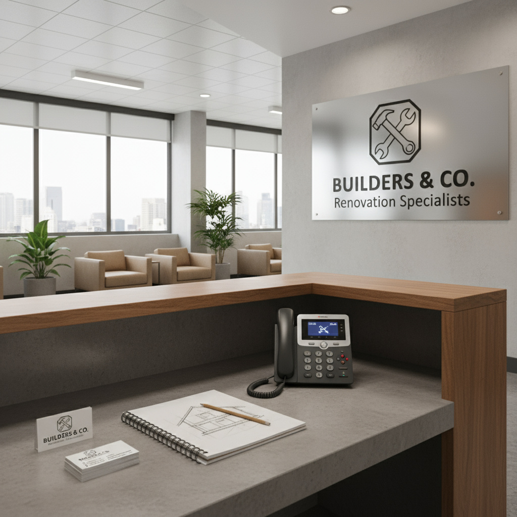 Empfangsbereich eines Renovationsunternehmens